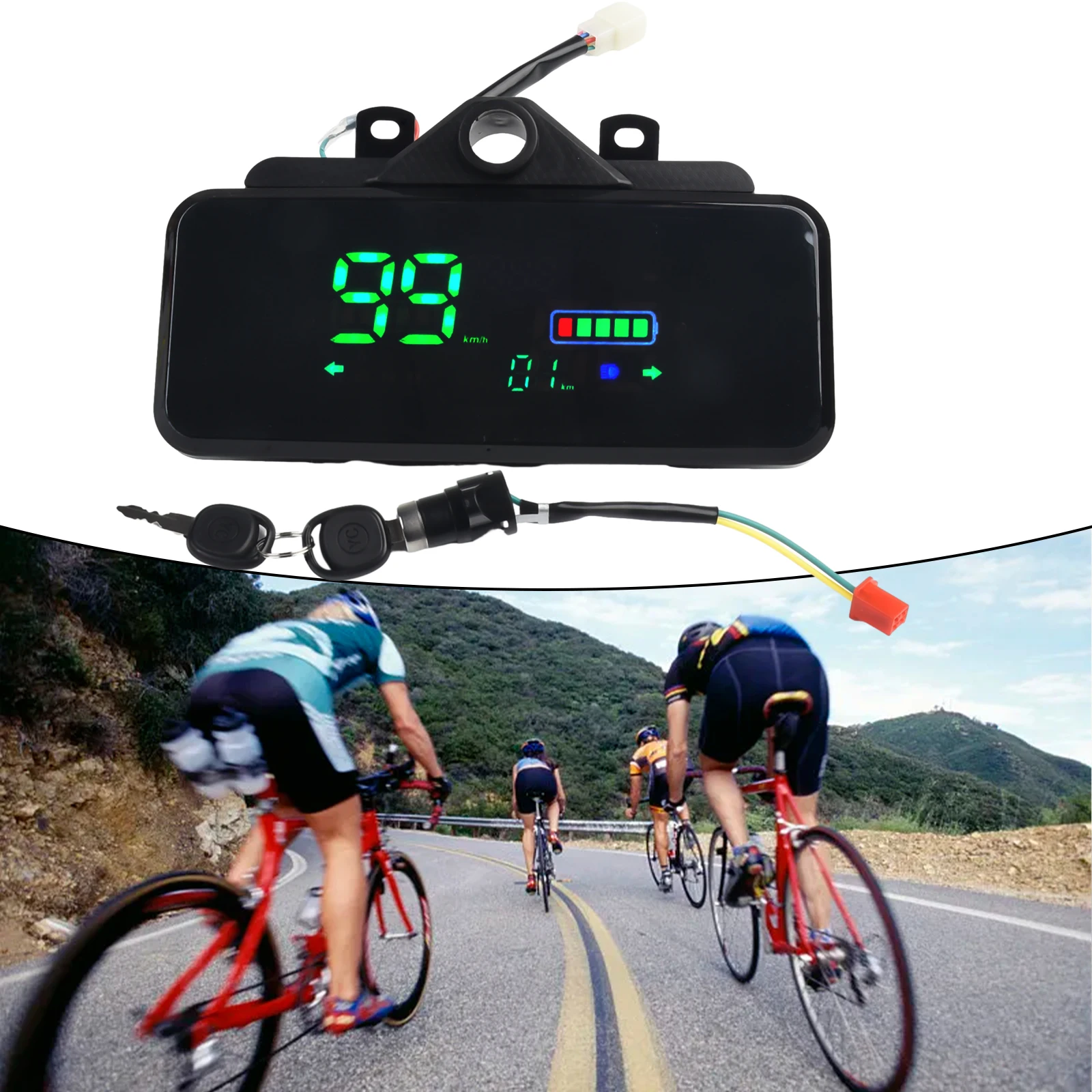 Motor Controller Display 48V-72V Colorfull LCD Display Meter Control Panel Replacements For E-Bike Electric Accessories 6PIN