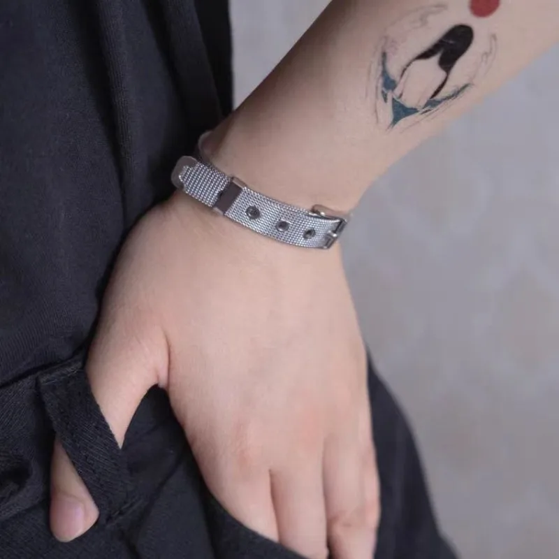 European and American Punk Style Metal Watch Strap Bracelet Female Fashion Stainless Steel Cold Style Jewelry