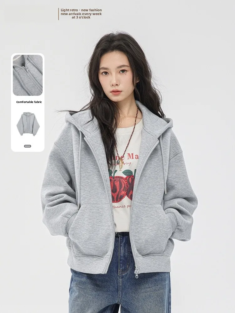 

Casual Hooded Jaet Memory's Start Spring 2026 Slimming Simple Design Versatile Outerwear Ladies' Faion ort Coat