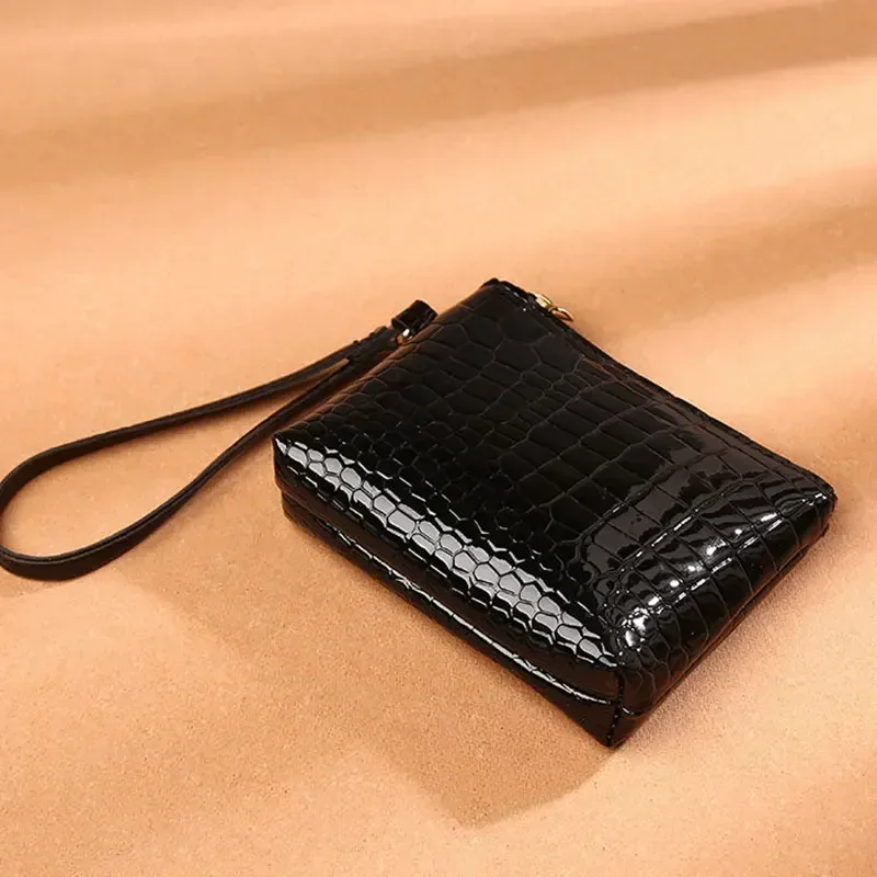 Litchi Pattern Retro Wallet Small Bag  Coin Purse Mini Wallet Female Pu Leather Card Holder Solid Color