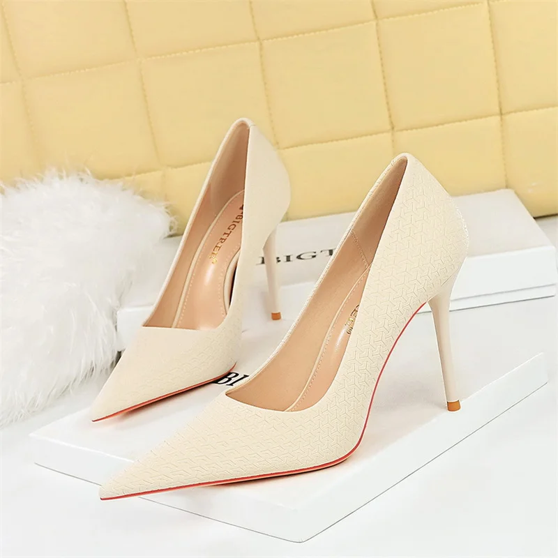 Escarpins à talons hauts College pour femmes, mode amincissante, doux, tissage pointu, Parker ingent, Stiletto, soirée, bureau, mariage, chaussures simples