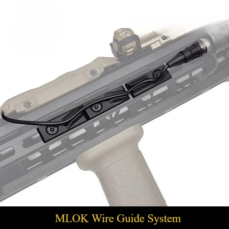 3PCS Arson Machine Cable Management Tatical Toy Gun MLOK Wire Guide System For PEQ DBAL M300 M600 Flashlight Switch Cable Clip
