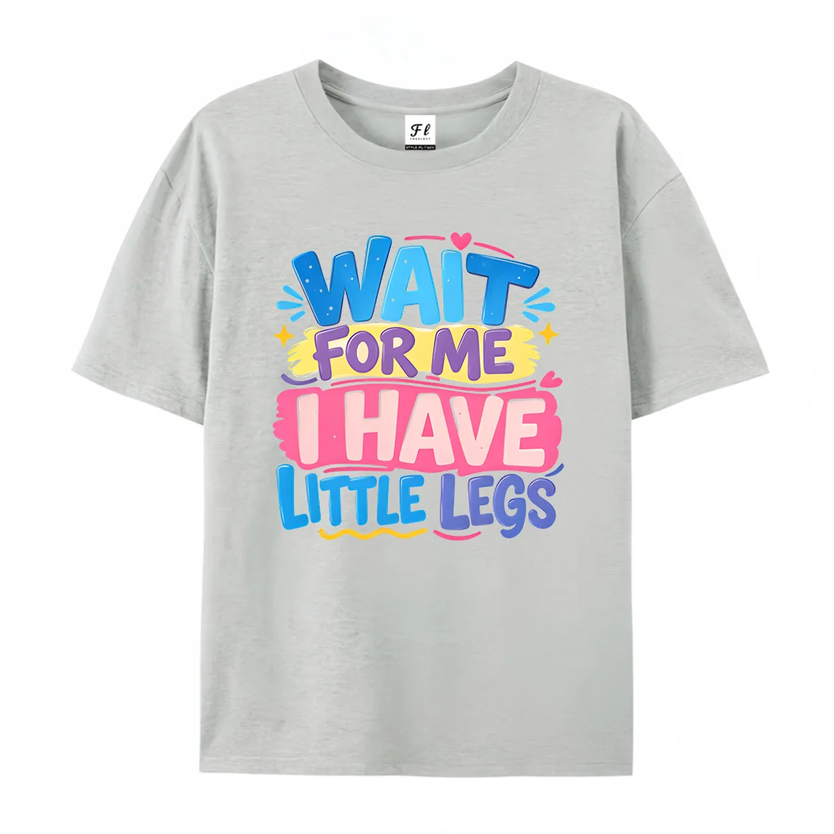 Women Wait For Me I Have Little Legs Funny Slogan Print Short Sleeve T Shirt Colorful Letter Graphic Tee Casual Summer Cotton