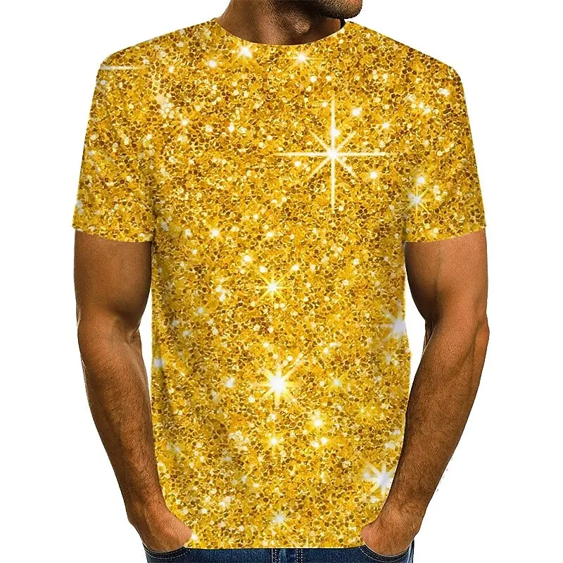 Men's Edgy Glitter Print T-Shirt – Bold Sparkle Graphic Tee for Street Style & Casual Fashion Outfits & Bold Looks