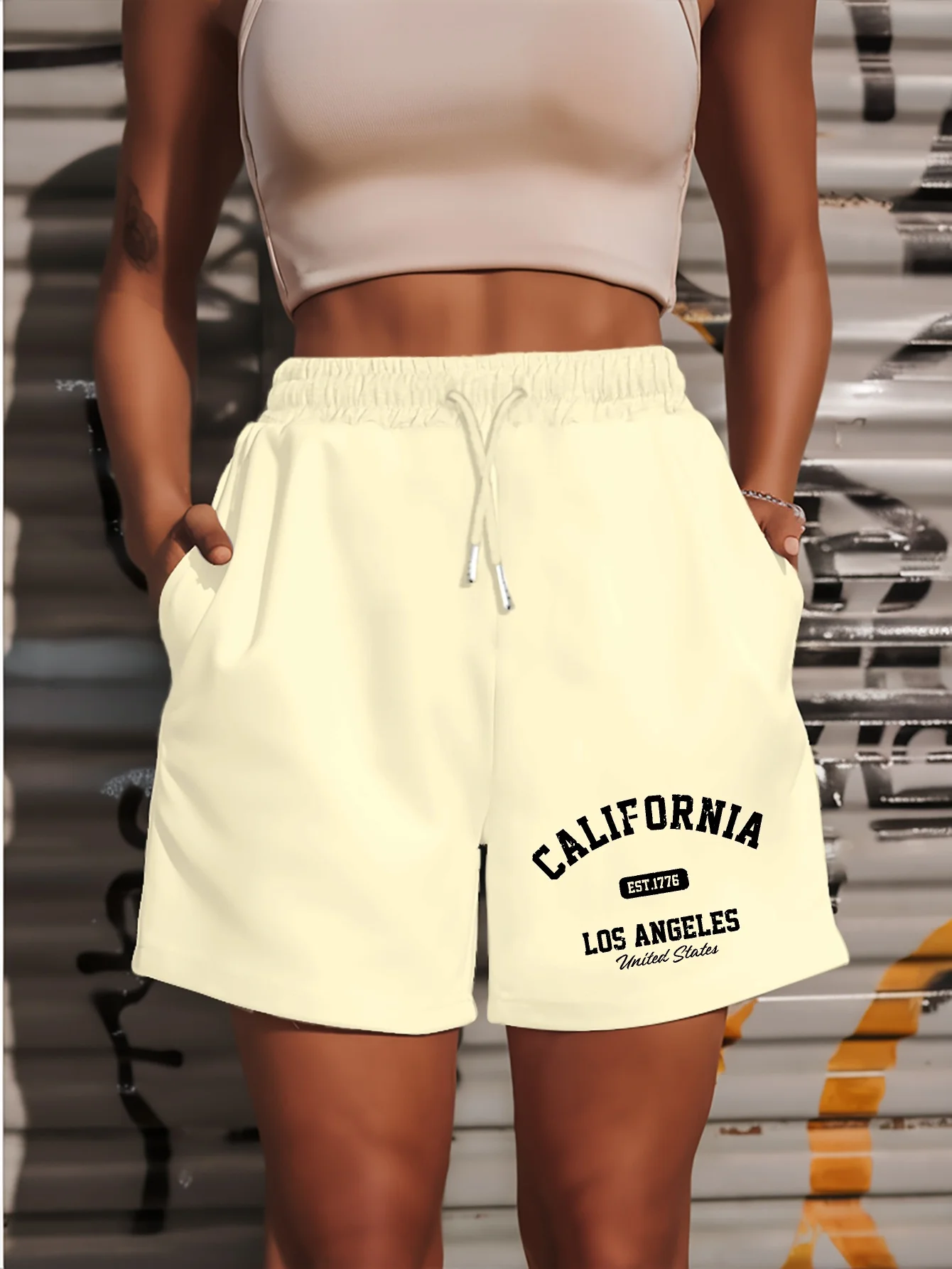 New Women's Shorts From Los Angeles, California, Summer Casual Versatile Mid Length Pants, American Trend Summer Beach Pants
