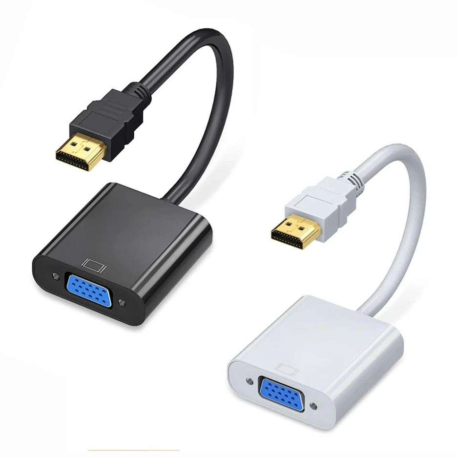 1080P HDMI-compatible to VGA Adapter Digital to Analog Video Converter Cable for Desktop PC Laptop to Monitor Projector HDTV