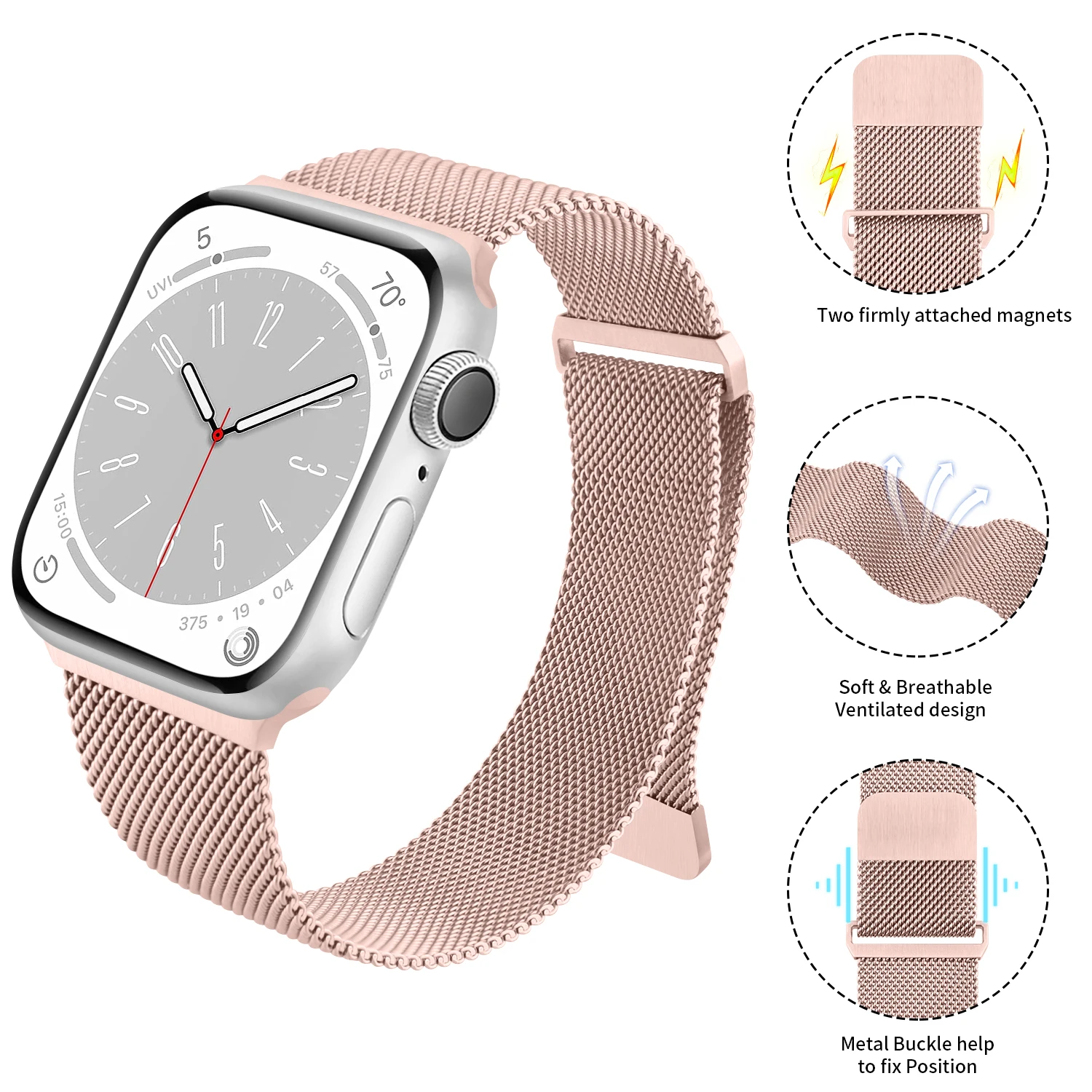 Pasek magnetyczny do pasek do Apple Watch 49mm 45mm 44mm 42mm 41mm 40mm 38mm bransoletka dla iWatch Ultra 2 9 8 7 6 5 4 3 2 SE opaska na nadgarstek