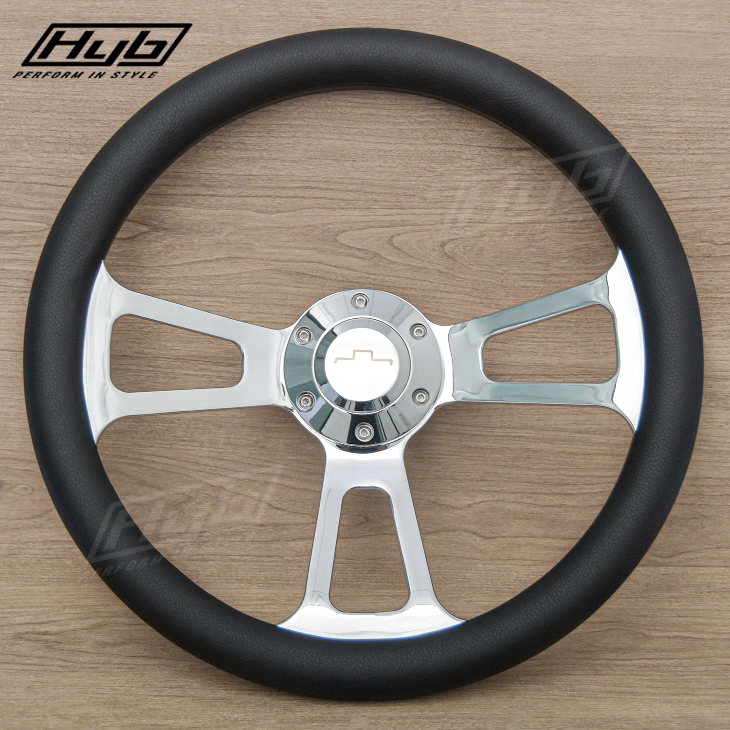 JDM Classic Leather Sports Car Steering Wheel for Chevrolet 14inch 350mm Vintage Style Steering Wheel