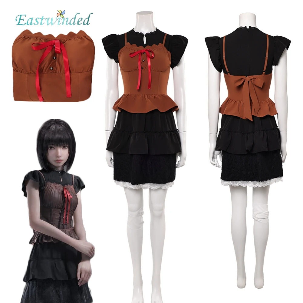 

Костюм для косплея Orchid Zero Red Butterfly REMAK, черное платье, коричневый топ, женская униформа для Хэллоуина и карнавала