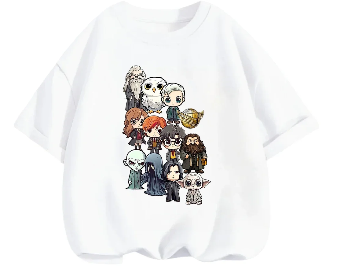 Sweet Kawaii Harry Potter Print Tee Summer Comfortable Casual Daily Wear Boys Girls 3 14 view 5