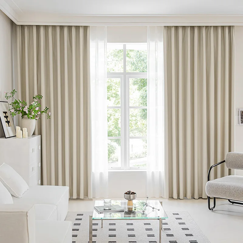 

310cm Extra High Living Room Window Curtains Soild 18 Colors All Match Sound Reduce Beige Bedroom Curtains Custom Made