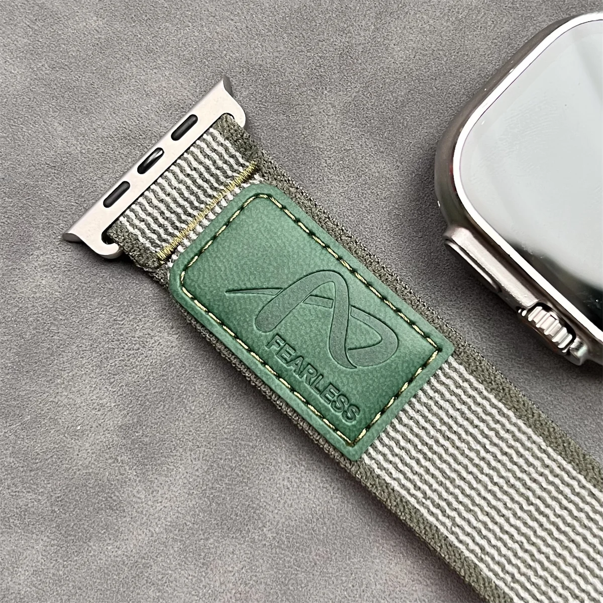 Trail Loop สําหรับ Apple Watch Ultra Band 49 46 45 44 42 41 40 สร้อยข้อมือไนลอนหนังสําหรับ iwatch SE serie10 9 8 7 6 5 4