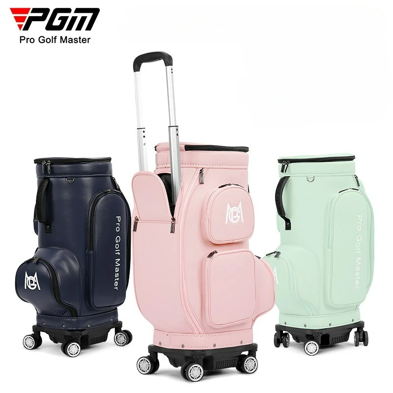 

PGM Four-wheel Aviation Travel Lightweight Portable Clothing Bag Women Microfiber leather Golf Bags YWB051