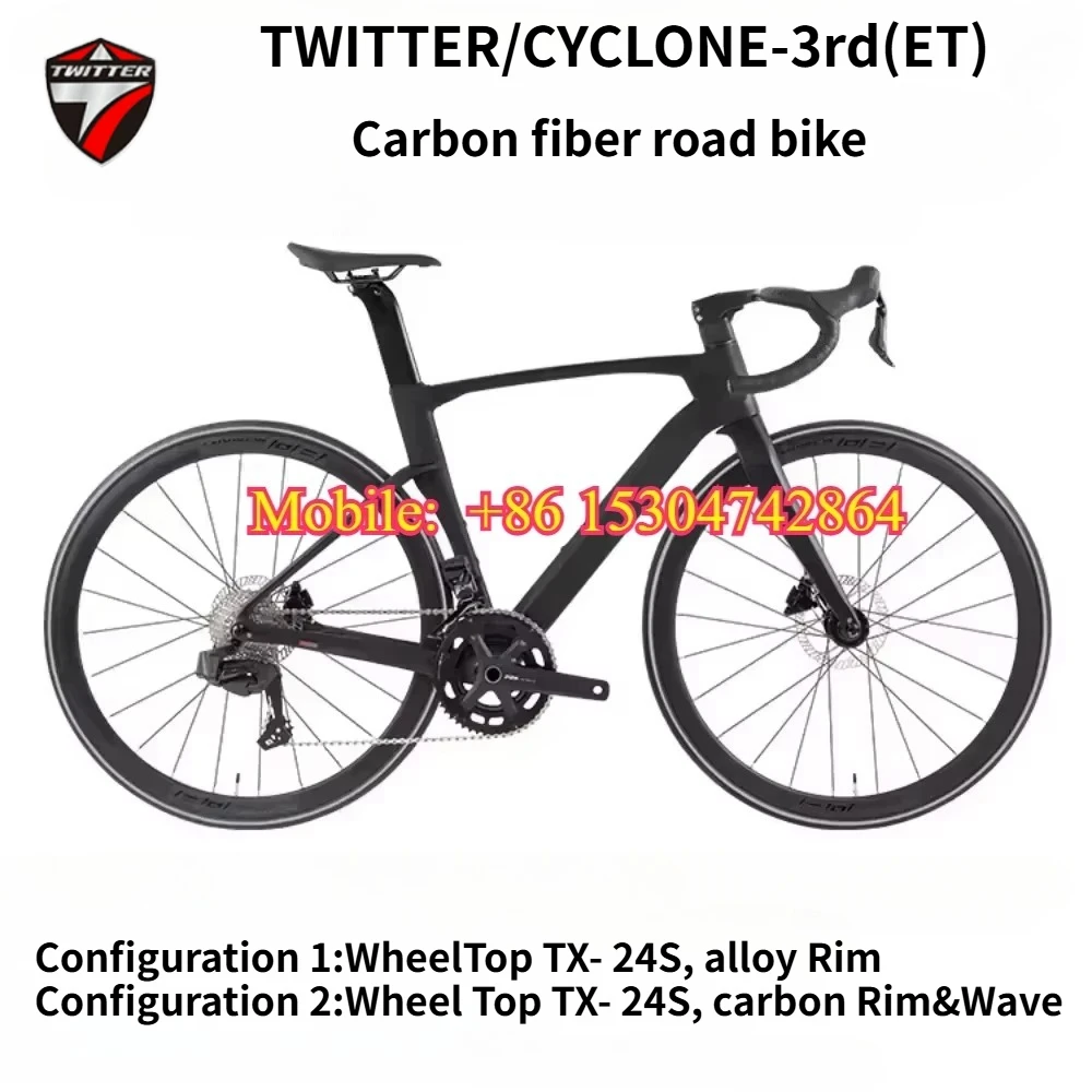 

Новый карбоновый шоссейный велосипед TWITTER CYCLONE 3rd с колесами Wheel Top EDS TX-2 * 12S, гидравлическими дисковыми тормозами, колесами 700 * 28C, для взрослых.