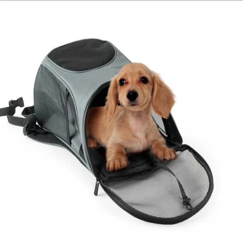 Puppy Kitten Carry Bag Double Shoulder Portable Travel Backpack Outdoor Pet Dog Carrier Bag Pet Dog Front Bag Mesh Backpack Head