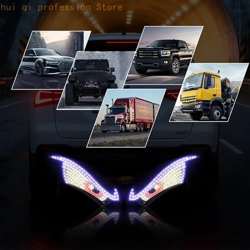 Stilvolle USB-betriebene LED-Automobil-Styling-Leuchte mit Dämonenauge und Adlermotiv für Motorräder, Autos, Fahrräder, 2 Stück – Detail 10