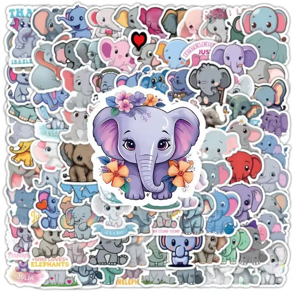 100 ins لون الرياح الفيل ملصق منغ قسم ملصق مضاد للمياه جدار الجدول الهاتف المحمول دفتر حساب اليد الديكور