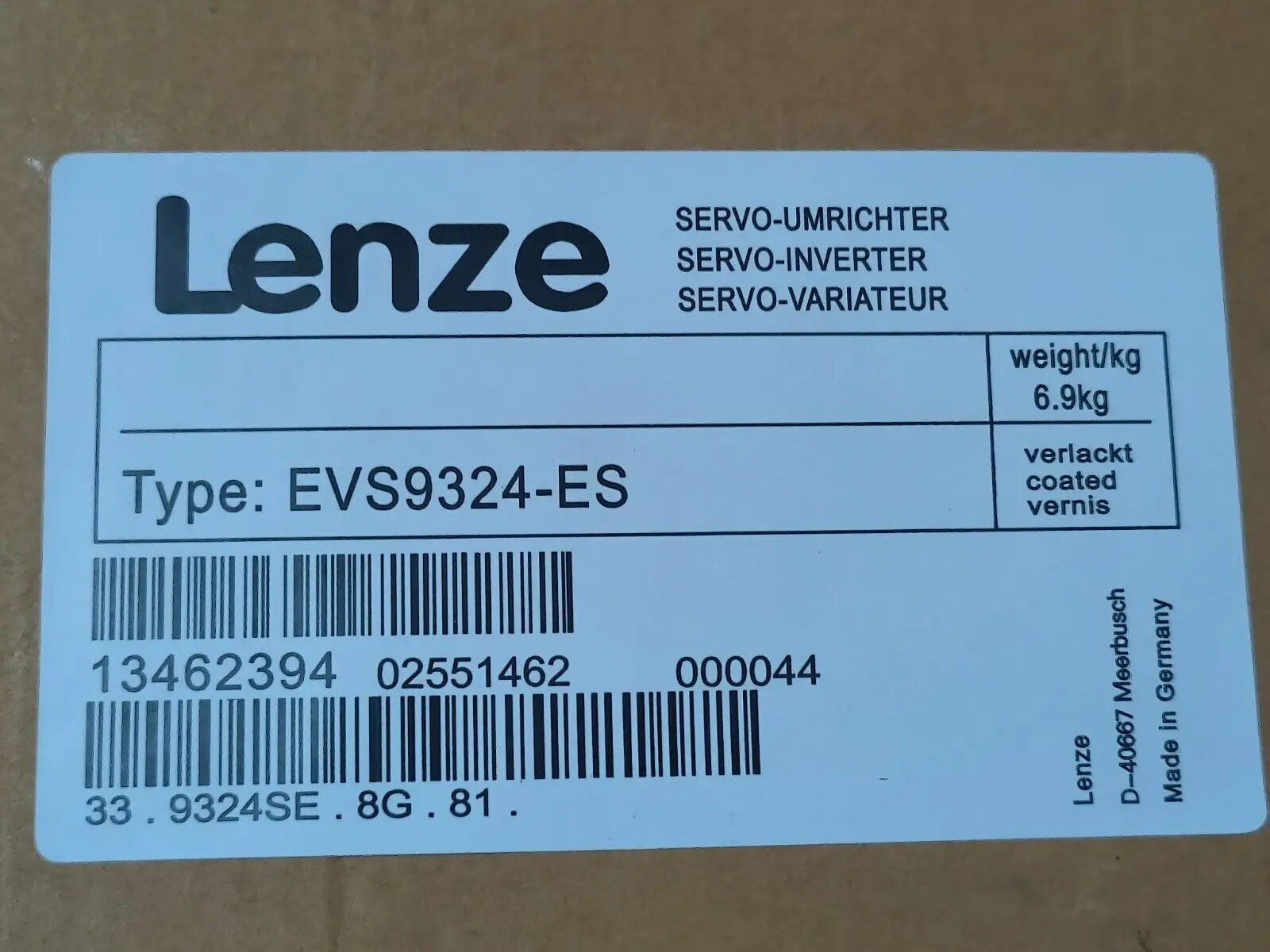 EVS9324-ES NEW LENZE SERVO INVERTER EVS9324-ES