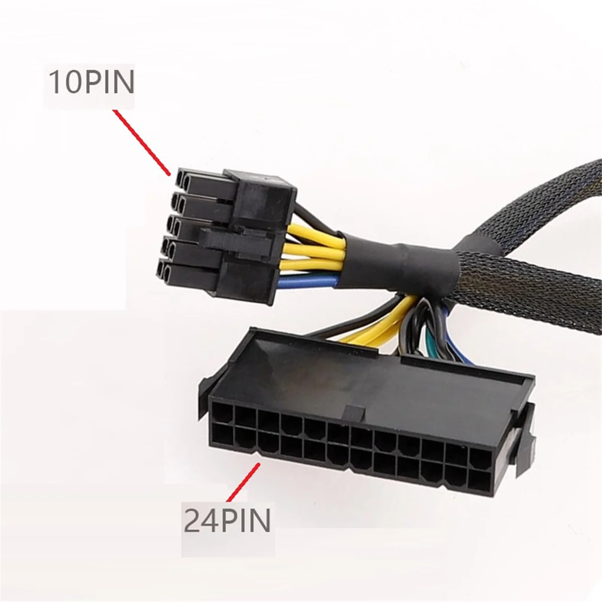 24 Pin to 10 Pin Adapter Cable ATX PSU Main Power Supply Cable Braided Sleeved Cable for Lenovo MotherboardABGI