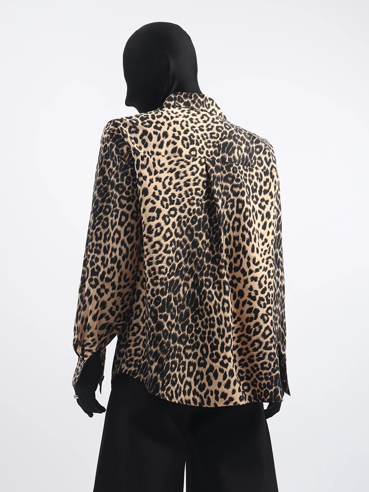 High Stret Shirts Men's Design Leopard Print Long Sleeved Shirt Korean Version Cool Casual Shirt Tops Mens Shirts