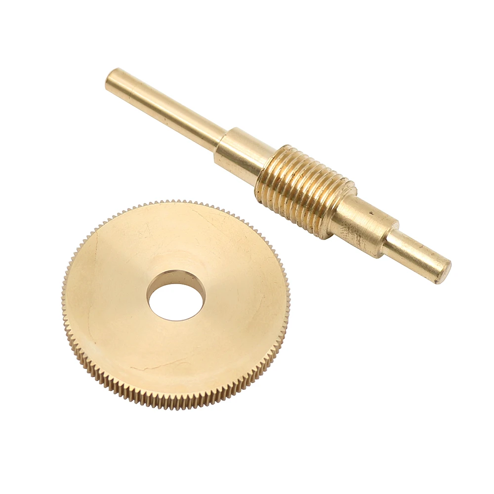 Brass Worm Gear 120 Teeth 0.4MM 120T 12MM Hole Diameter Gear 1:120 Brass Decelerating Turbine Worm Gear 75MM Worm Rod