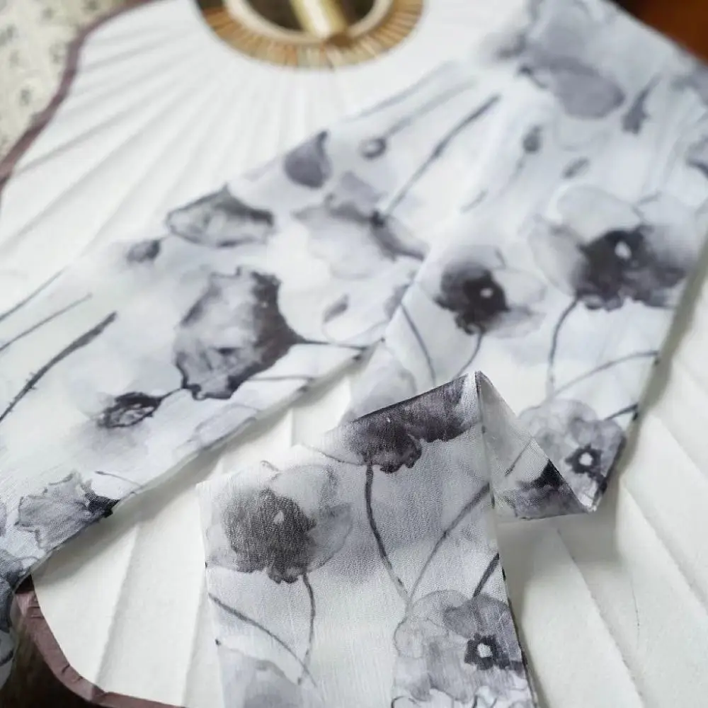 

Универсальный шелковый шарф-лента в китайском стиле, розовый длинный шарф-платок, повязка для волос, шарф с принтом для женщин