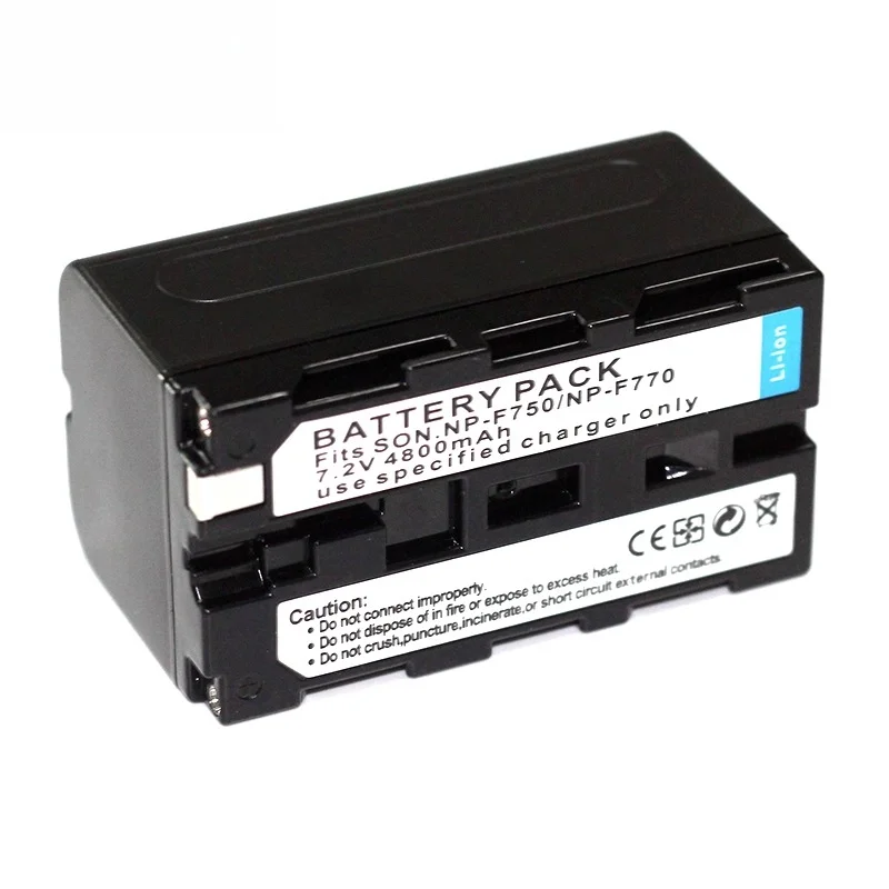 بطارية بديلة 4800 مللي أمبير في الساعة NP-F750/NP-F770 لكاميرات الفيديو Sony VX2000E/HDR-FX1000E/HVR - خلية طاقة ليثيوم أيون عالية السعة