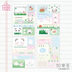 WAKAWAKA Memo Pad Cute Panda Clover Scrapbooking Material Deco Paper Pads Kawaii Notes for notes Diy Arts Crafts Album