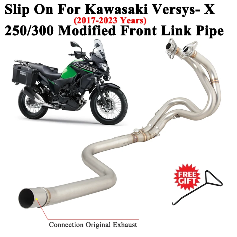 

Slip On For Kawasaki Versys- X 250 300 Tourer Versys X250 X300 2017 - 2023 Motorcycle Exhaust Escape Systems Front Link Pipe