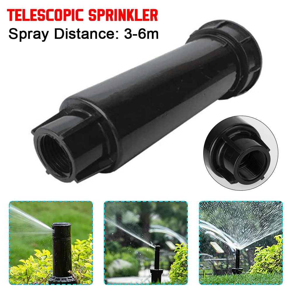 Buried Telescopic Sprinkler 25-360 Degree Adjustable Automatic Lifting Buried Sprinkler Pop-Up Buried Sprinkler Garden Lawn Tool