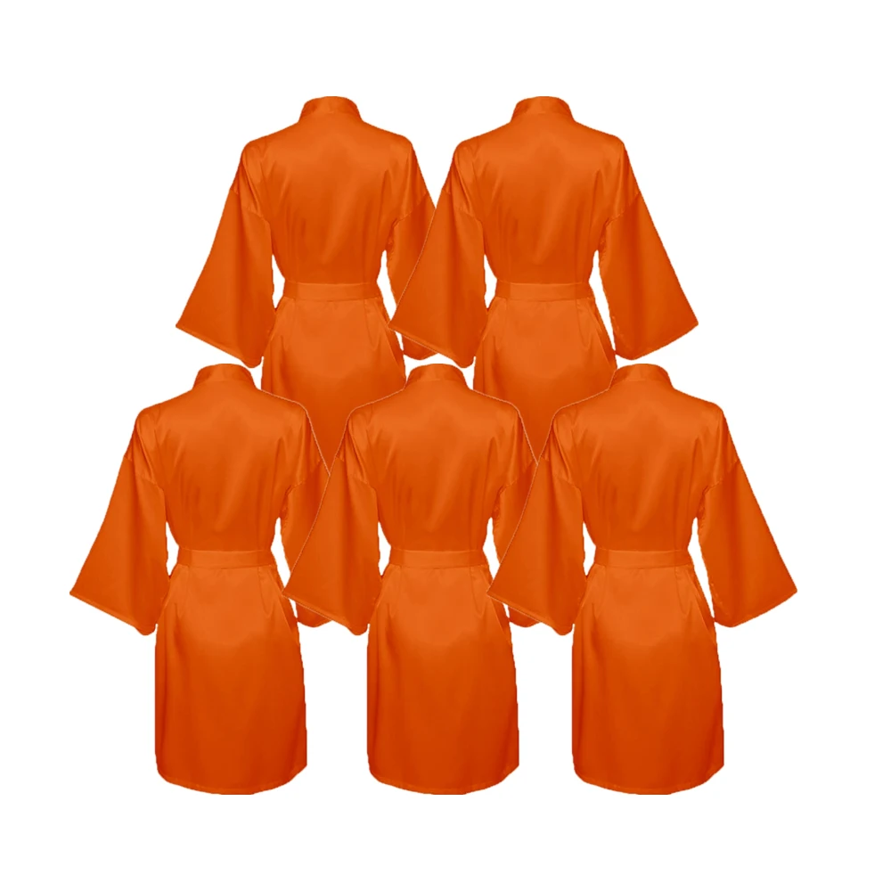 

5/10 Set Spa Party Robe Wedding Robe Kimono Girl Bathrobe Satin Silk Birthday Bride Party Robes Slumber Party Nightgowns