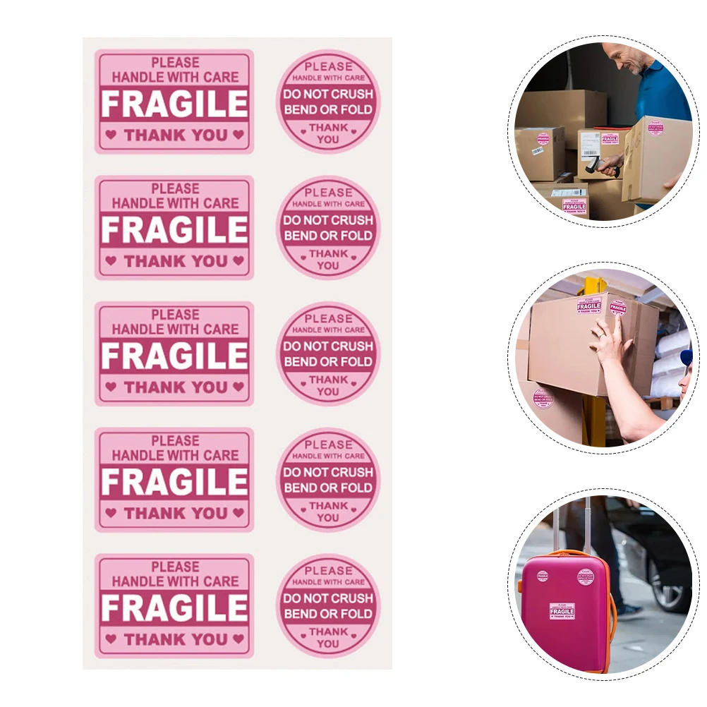 

50 Sheets Transportation Warning Labels Adhesive Stickers Fragile Shipping Packaging Lightweight Compact Design Self Adhesive