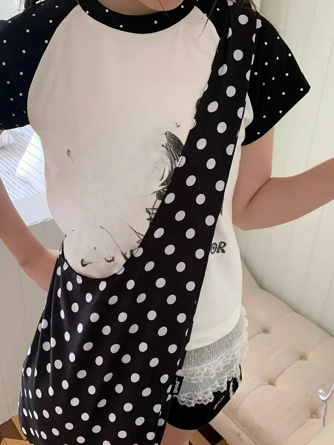 

Causal Large Capacity Bag for Women Polka Dot Single Shoulder Diagonal Bags