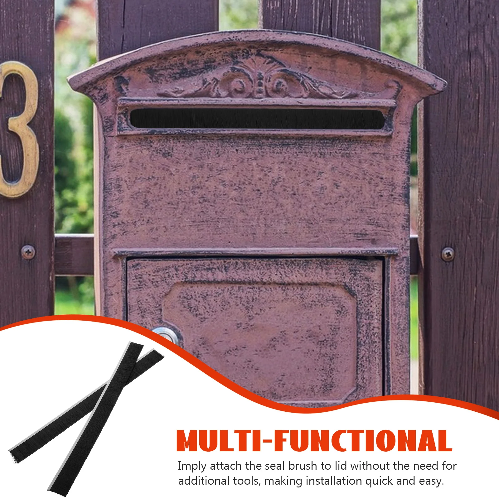 2 قطعة فرشاة تنظيف صندوق البريد شريط عازل من النايلون مقاوم للغبار ومقاوم للماء شريط غطاء صندوق الرسائل متين للمكتب والمنزل