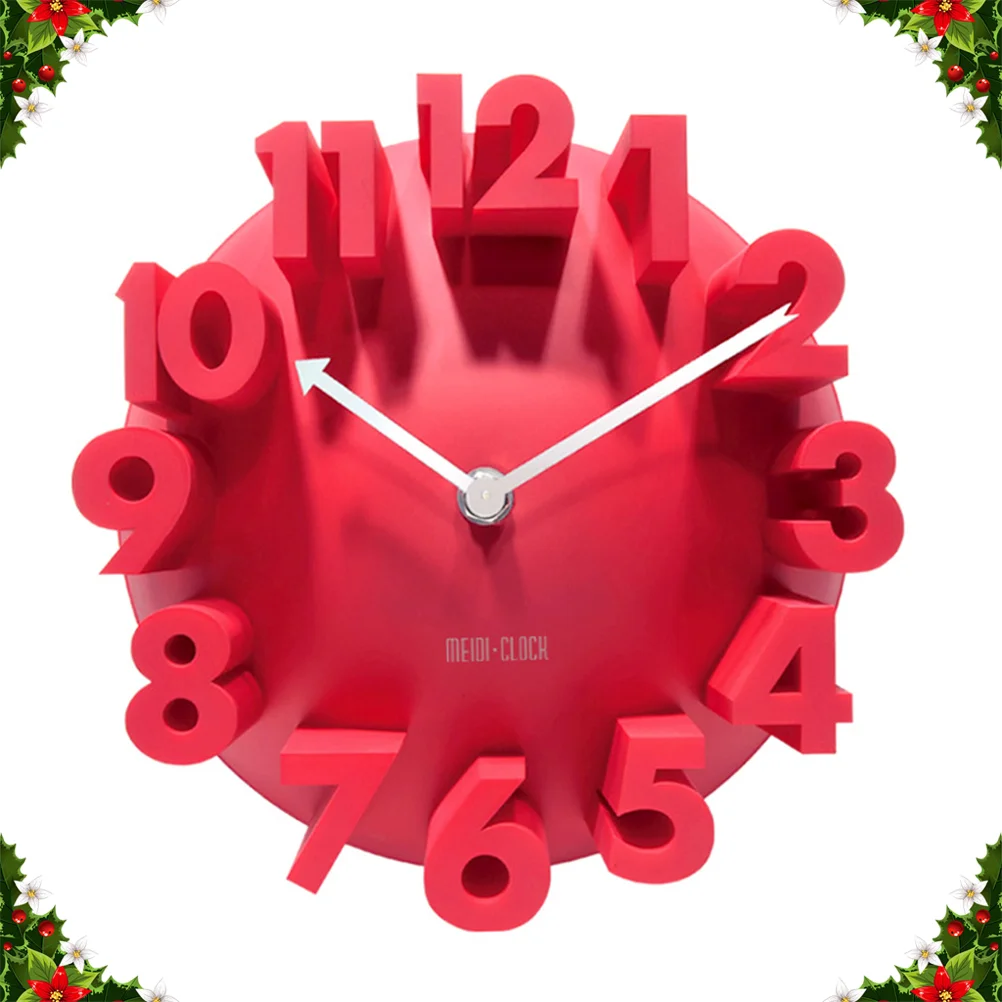 Creative Digital Wall Clock Household Decorative Wall Clock Living Room Mute Clock Decor (White without )