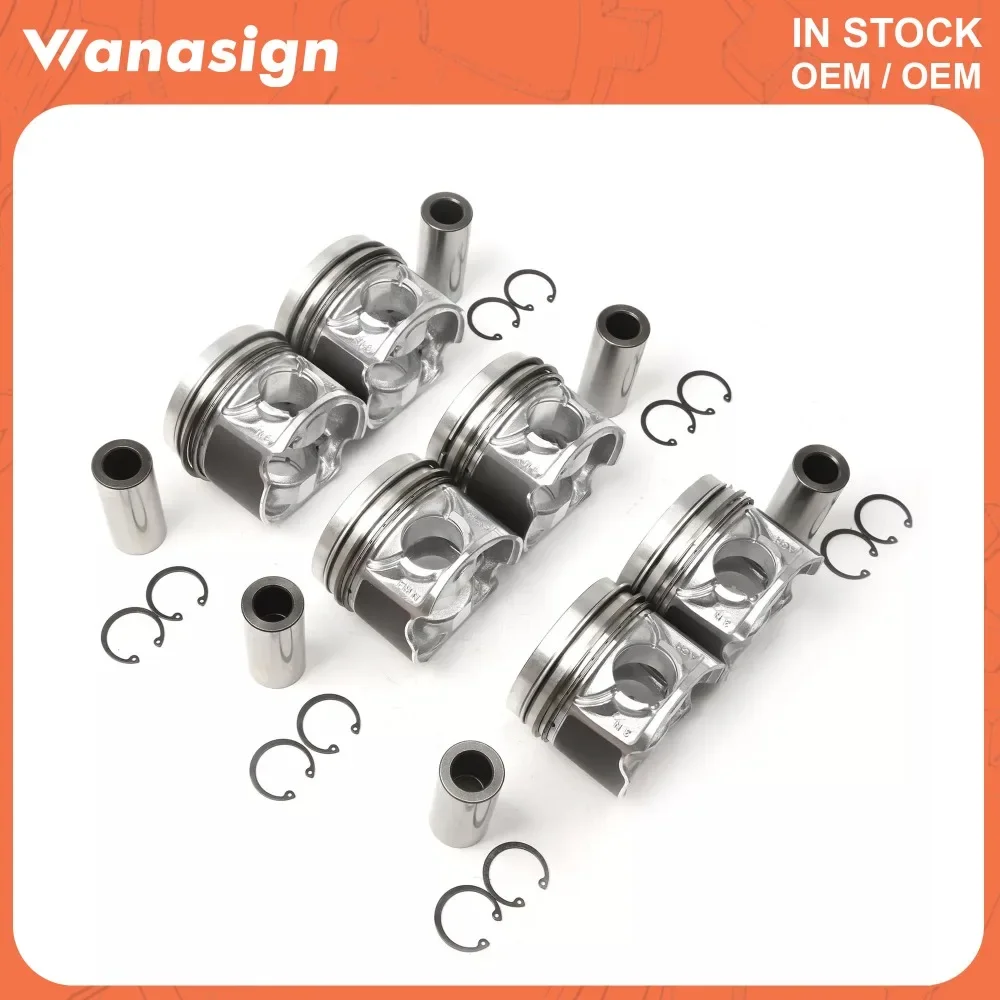 Engine Piston W/ Ring Set Φ83.010mm Fit 3.0 T For Audi A4 A5 A6 A8 Q5 Q7 CRC CRCD CVVA 3.0TDI V6 DIESEL 059107065DP 059107065DF