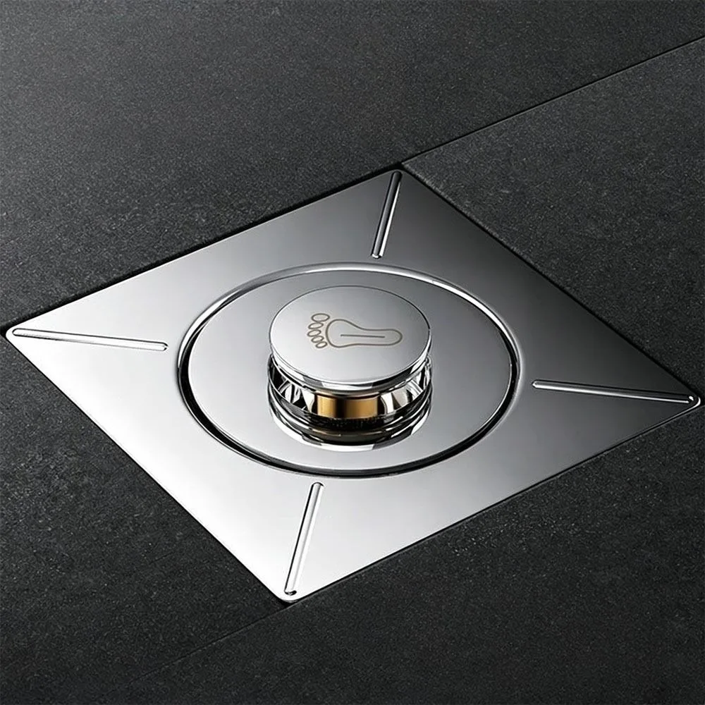 Stainless Steel Floor Drain Cover Spring Core Foot Press Drain Cover Strainer Sealing Structure Floor Drain Stopper