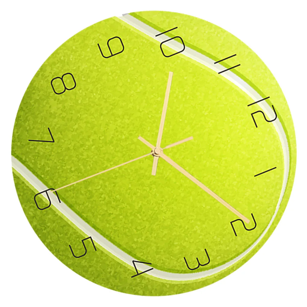 

3D Tennis Ball Design Wall Clock No Noise Mute Core Acrylic Decorative Clock For Bedroom Study Office Big Arabic Numerals Easy