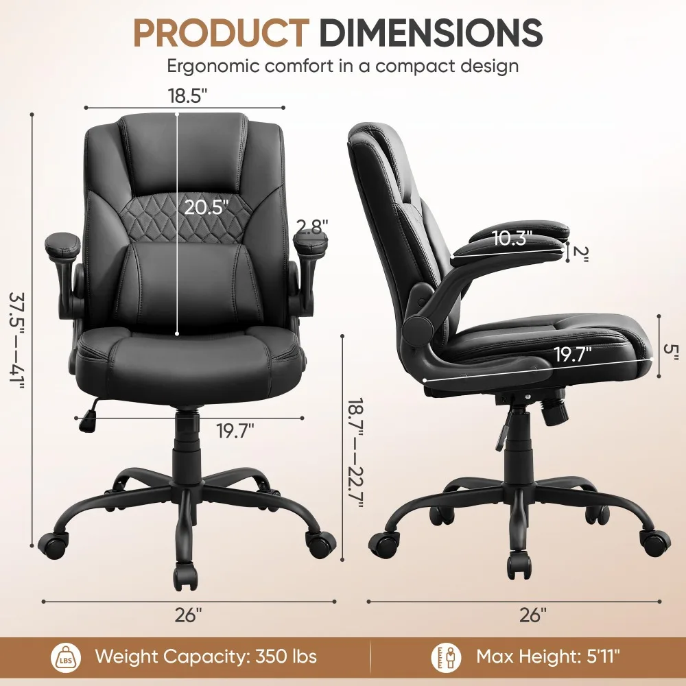 Home Office Chair with Lumbar Support, 5