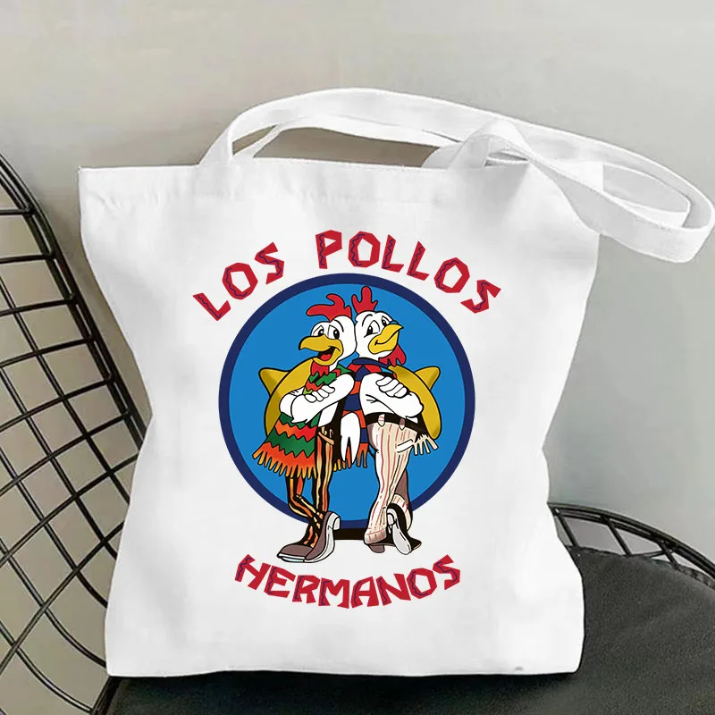 LOS POLLOS HERMANOS Pattern Canvas Luggage Mothers Day Gift  Tote Bag Large Capacity Fashion Casual Reusable Shopping Eco Bag