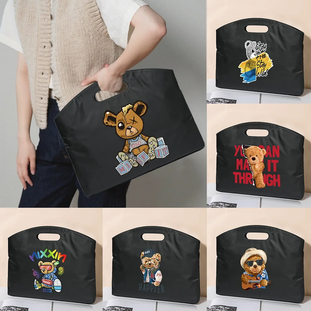 

2026 Business Briefcase Cute Bear Series Pattern Laptop Office Totes Case Sleeve for Macbook Air Pro 13 Organizer Top-Handle Bag