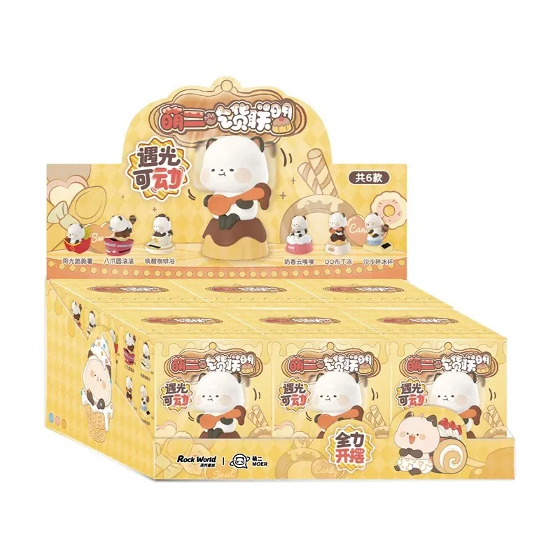 Moer Blind Box Panda Cartoon Desktop-Ornament Solar Bewegliche Trendige Spielzeugfigur Kreatives Figurenset Lebensmittel-Thema Erste Serie Großhandel