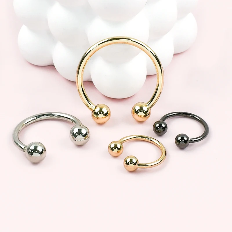 

5Pcs Meetee 15-60mm Metal U-shaped Rings Buckle Clothes Collar Double-headed Screw O Ring Clasp Bikini Hook Hardware Accessories