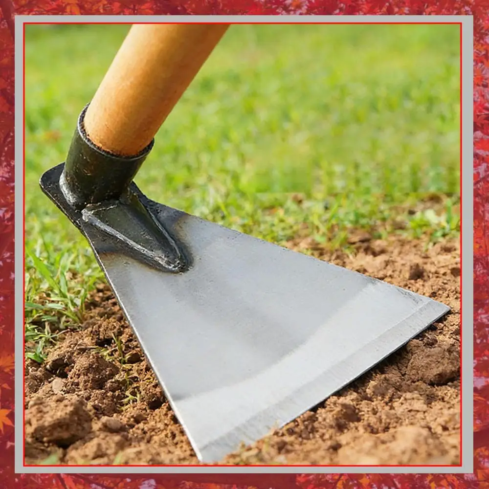 Heavy-Duty Steel Garden Hoe Easy To Install Handle Triangular Blade Versatile 2-In-1 Use for Farm & Garden Vegetable Planting