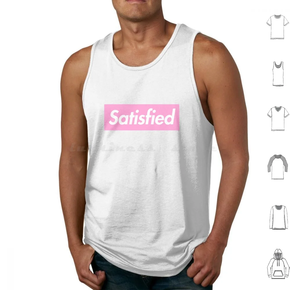 Satisfied Quote Pink Tank Tops Print Cotton Satisfied Broadway Angelica Schuyler Sisters Schuyler Alexander New York