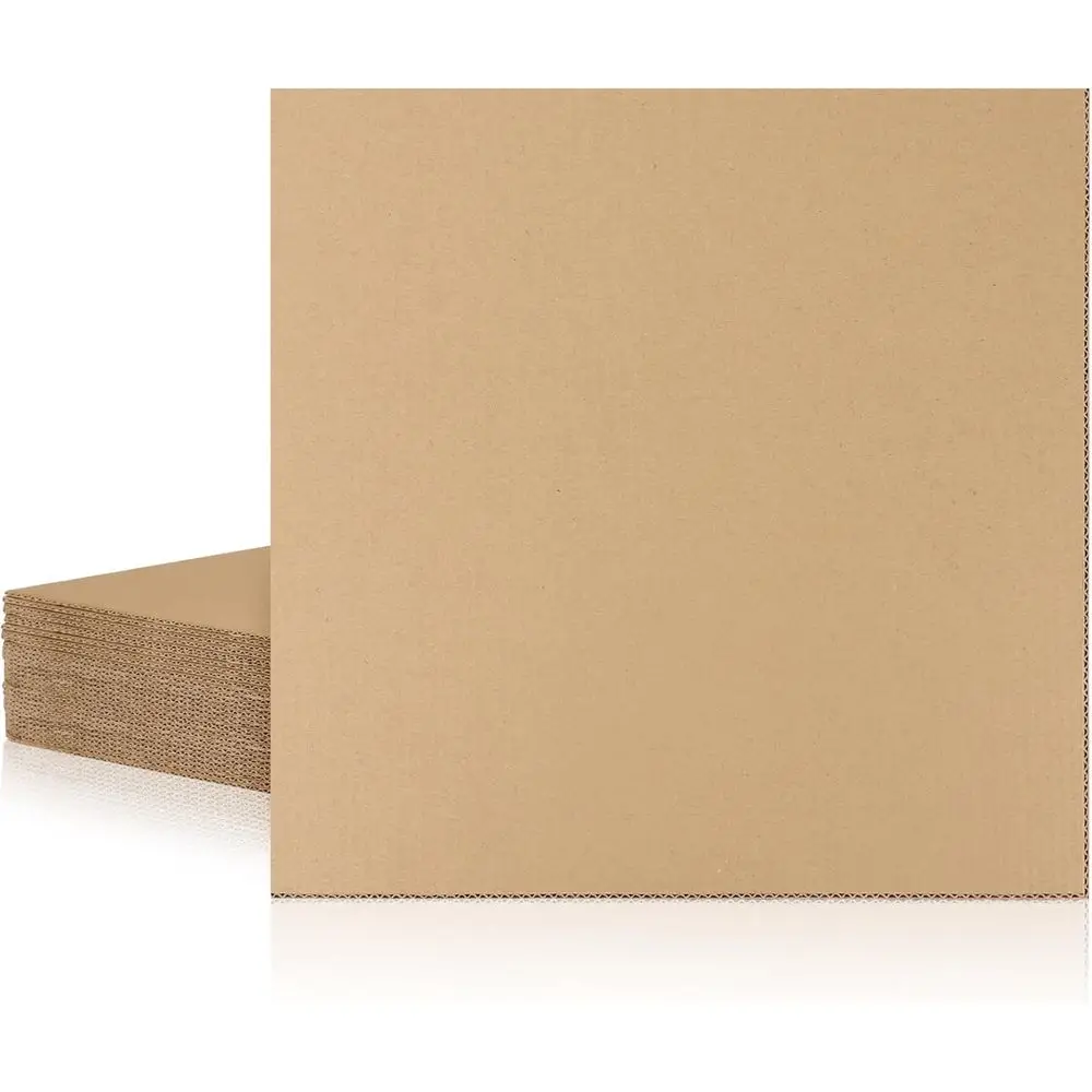 

25-Pack 12x12 Corrugated Cardboard Sheets for Art Crates, Shipping, and Mailing