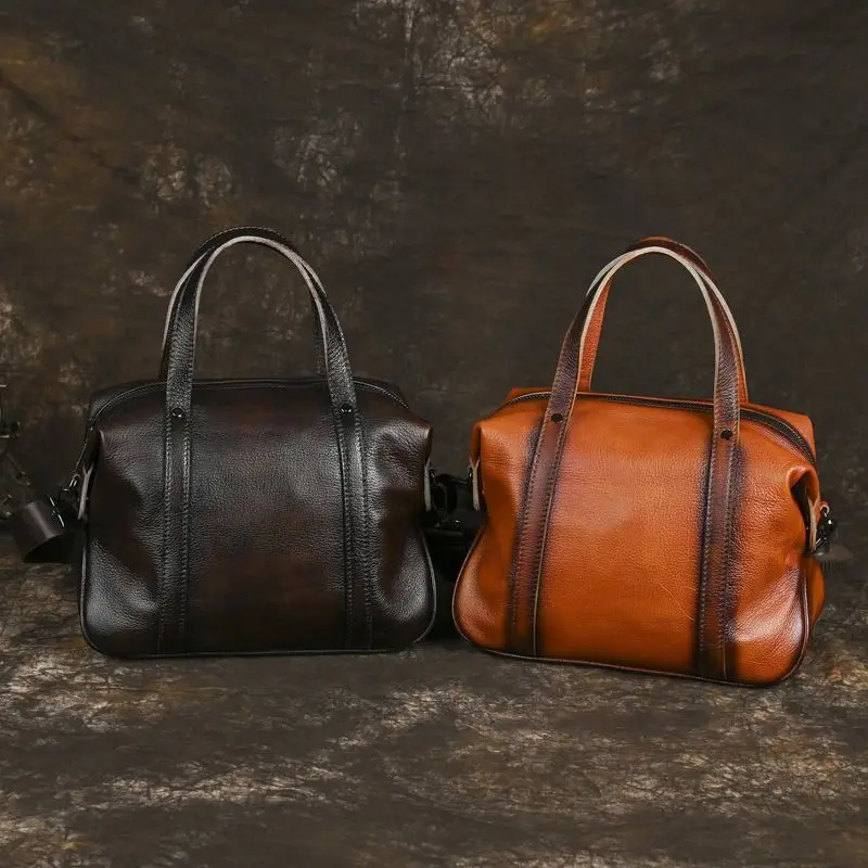 2026 New Vintage Women Handbags Genuine Leather Ladies Shoulder Bags Female Brand Luxury Real Natural Leather Crossbody ToteBag