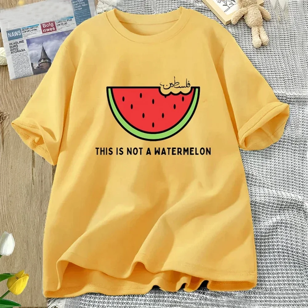 Dies ist keine Wassermelone Palesti T-Shirts Frauen Männer Baumwolle hochwertige bedruckte Kleidung Grafik T-Shirt übergroße Frauen Top T-Shirt – Detail 7