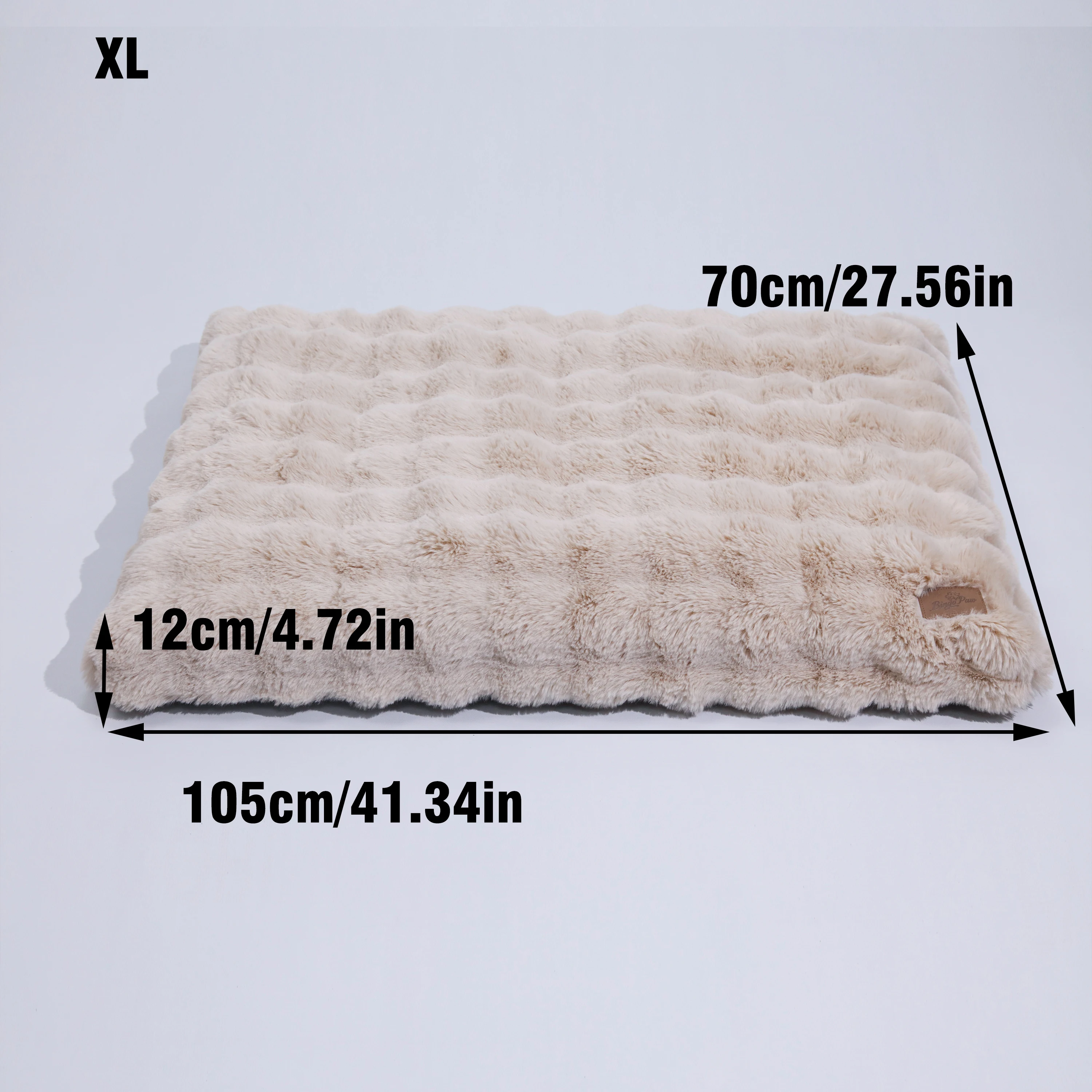 Fluffy Dog Crate Bed for Extra Large Dogs, Plush Faux Fur Crate Pad, Calming Anti Anxiety Dog Bed, Washable Soft Warm Crate