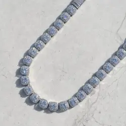 Iced Out Cubic Zirconia Cluster Tennis Chain Necklace Hip Hop Jewelry 10mm 12mm Classic Gift for Men Women